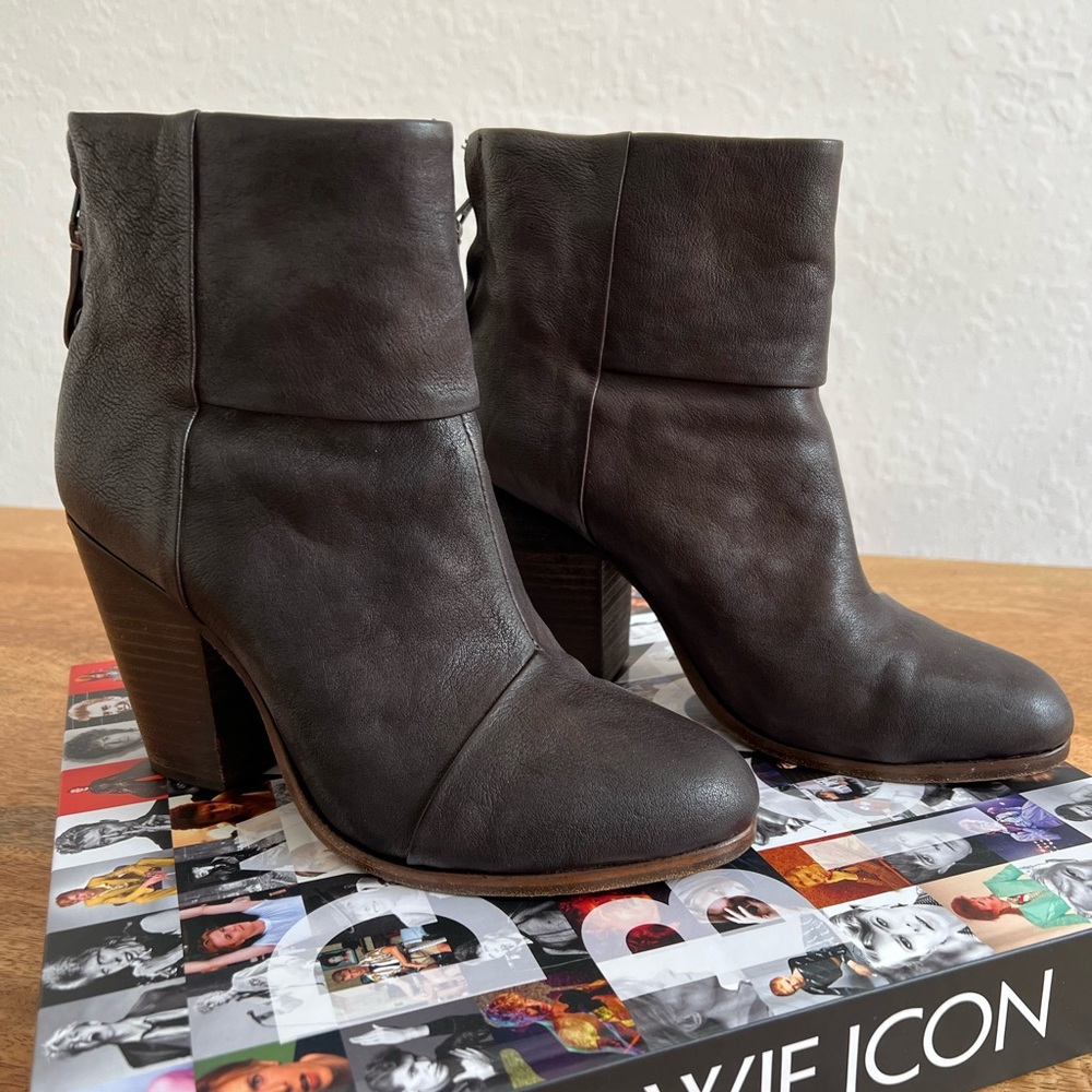 Rag & Bone Newbury Dark Brown Leather Ankle Boots 39.5